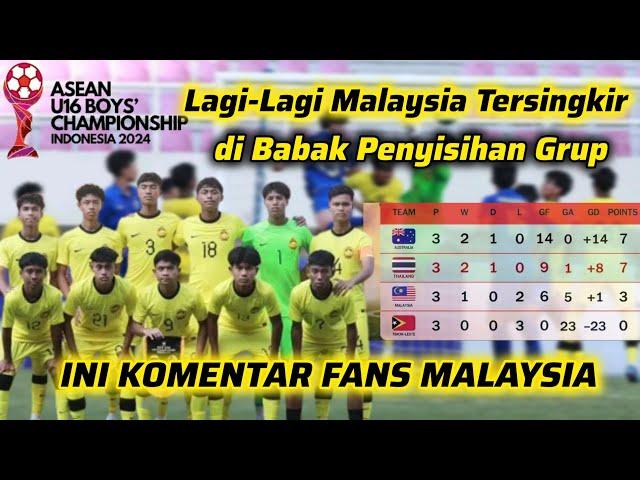 Komentar Fans Malaysia usai Lagi-Lagi Tersingkir di Babak Penyisihan Grup di Piala AFF U-16 2024