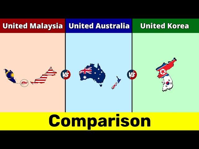 United Malaysia vs United Australia vs United Korea | Reunification | Comparison | Data Duck