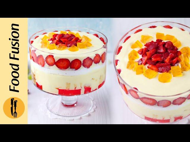 Eid Dessert Recipe - Strawberry & Fruit Custard Trifle by Food Fusion