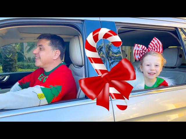 Nastya and Family drive-thru Christmas trip