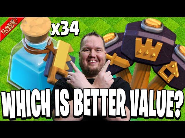 Is It Better to Buy Hammers or Builder Potions in Clash of Clans?