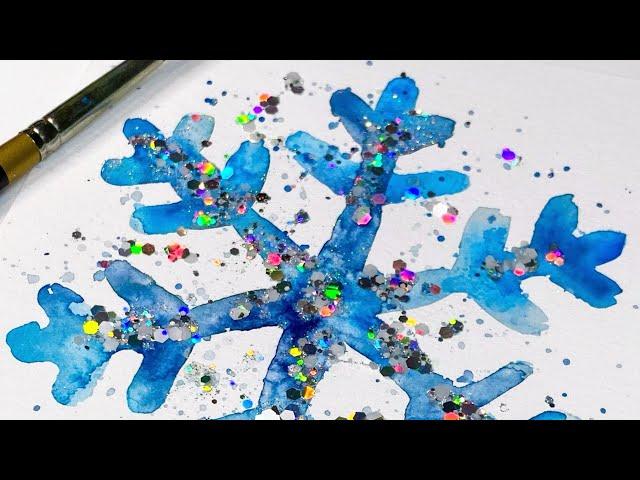 EASY Watercolour Snowflake Painting For Beginners! ️