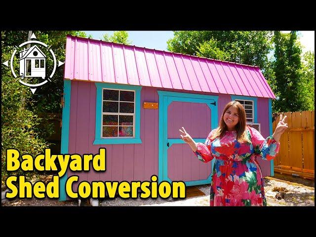 This PINK backyard tiny home is WOW - You have to see inside!