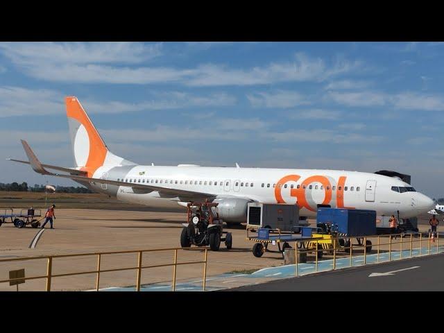 Pushback táxi e decolagem de um Boeing 737 800 da Gol PR-GGE (PPB-CGH)