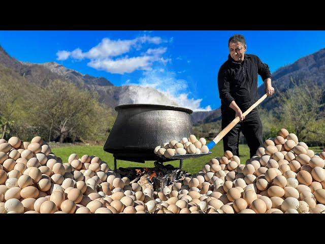 Chef Tavakkul Cooks A Huge Mountain of Eggs to Marinate in a Jar!