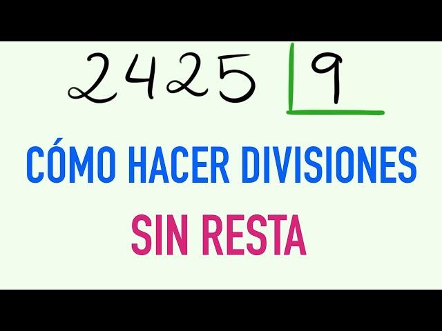 Cómo dividir sin resta 2425 entre 9 @Respuestasenvideo @divisionesde2cifras