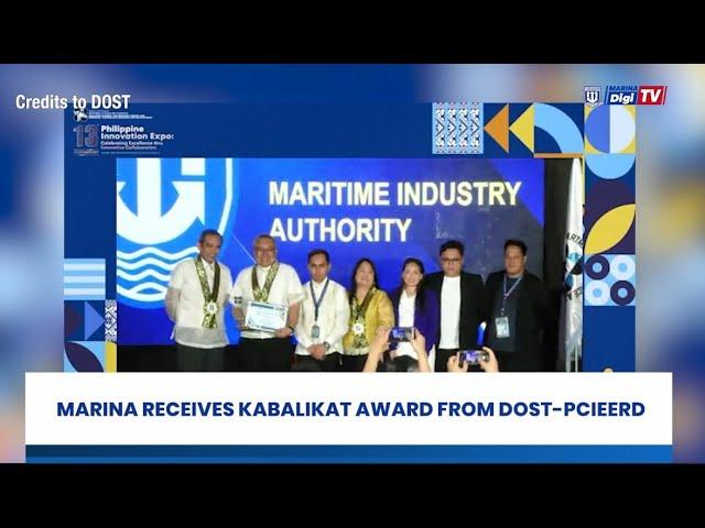 MARINA receives Kabalikat Award from DOST-PCIEERD | MARINA DigiTV