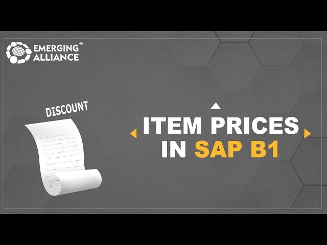 ITEM PRICES IN SAP BUSINESS ONE