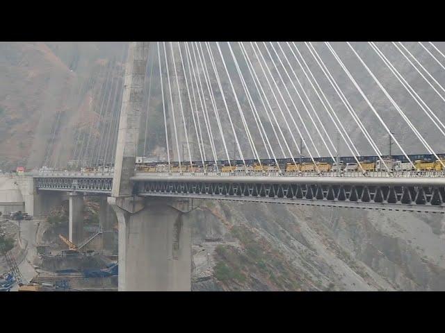 Railways conducts load testing of cable-stayed Anji Khad bridge in Reasi