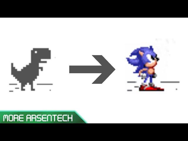 Making Dino Game into Sonic Game By Using Cheat Codes