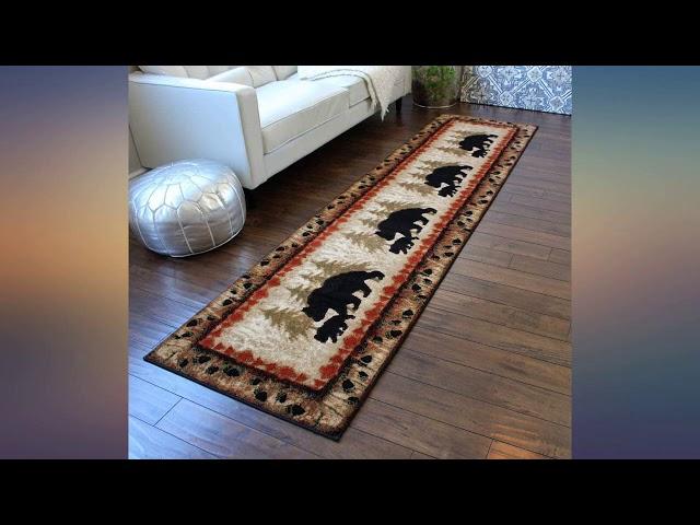 Masada Rugs, Cabin Lodge Area Rug Bear and Cub Scene (4 Feet X 5 Feet) review