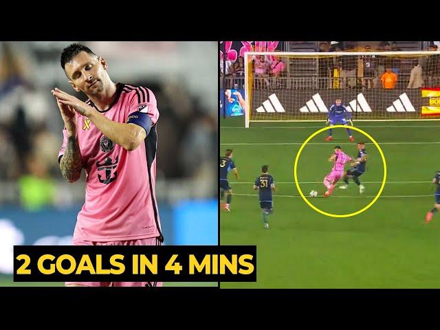 MESSI scored 2 GOALS in 4 MINUTES against Philadelphia in today game | Football News