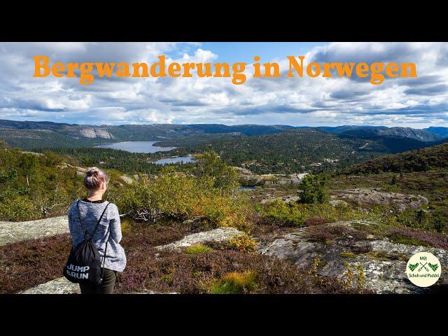 Bergwanderung um einen Bergsee bei Bortelid in Norwegen