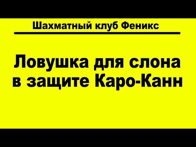 Очень быстрый выигрыш слона за белых в защите Каро-Канн. #шахматы