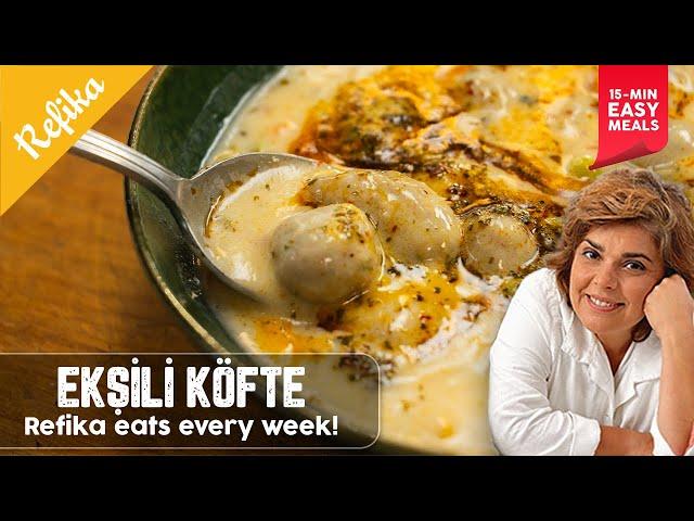 Easy Turkish Meatball Soup | Refika's FAVORITE Comfort Food: EKŞİLİ KÖFTE Recipe 