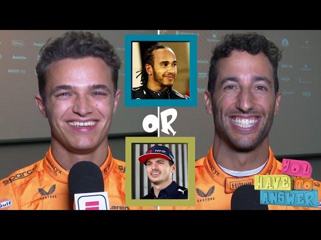 Messi or Ronaldo? Hamilton or Verstappen? Norris & Ricciardo play You Have Have To Answer | ESPN F1