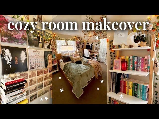 COZY ROOM MAKEOVER!! aesthetic bedroom transformation *pinterest inspired!* (+cleaning vlog)