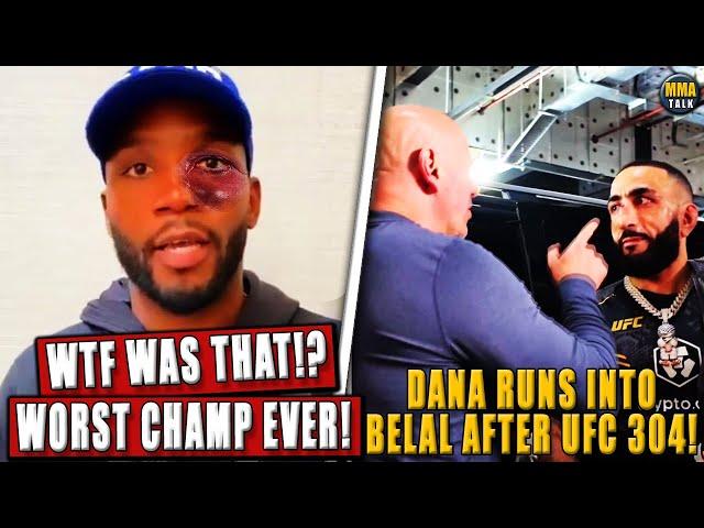 MMA Community ROAST Leon Edwards! Dana White RUNS INTO Belal Muhammad after UFC 304, Crowd ERUPT