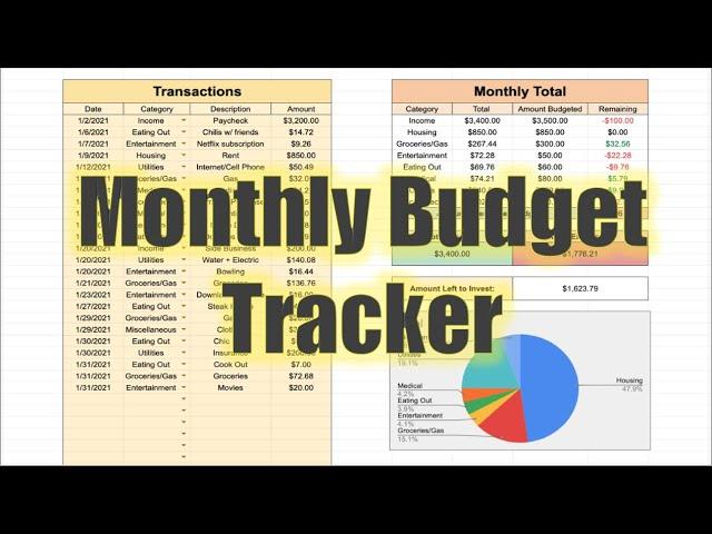 How to Create a Monthly Budget Tracker! (Track Income and Expenses!)