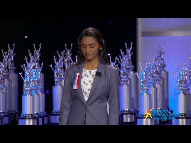 Shruthi Kumar - NSDA 2019 Original Oratory Finals "Leave Me Alone"