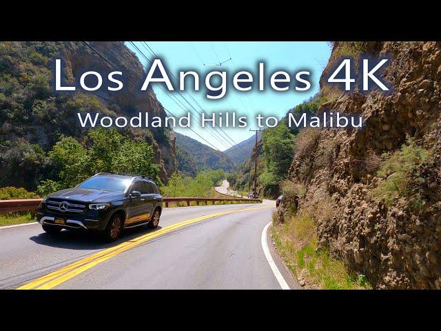 4K Los Angeles California. Woodland Hills to Malibu