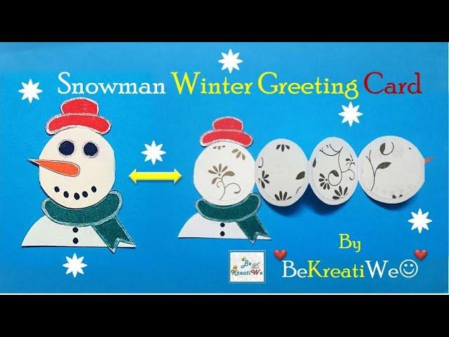 Snowman Winter Greeting Card | Winter Explosion Box Card | Winter Cards / Crafts || BeKreatiWe :)