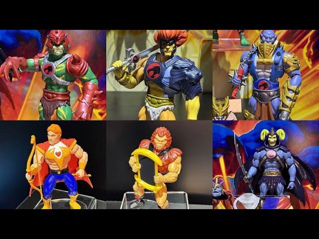 New Masters of the Universe Thundercats action figures on display by Mattel Toy Fair