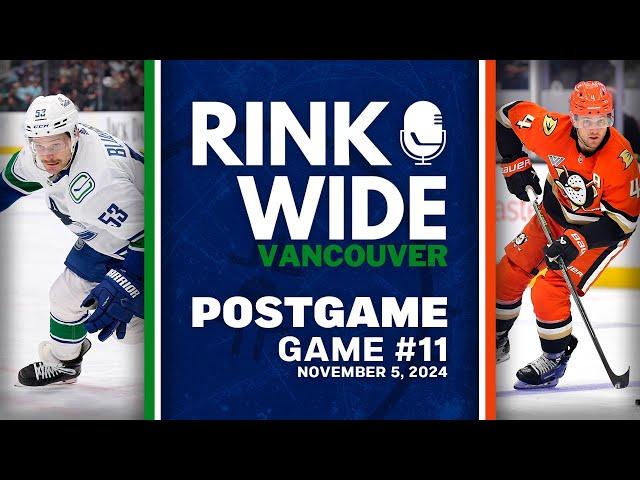 RINK WIDE POST-GAME: Vancouver Canucks at Anaheim Ducks |  Game 11 - Nov. 5, 2024