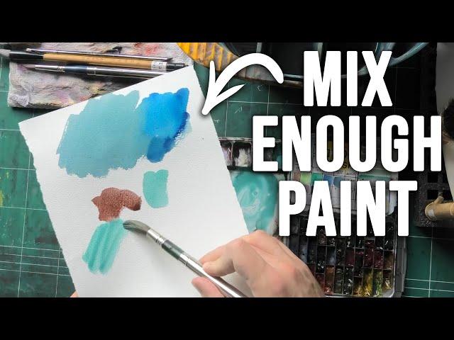 How to Mix ENOUGH Paint in Watercolor - For Beginners