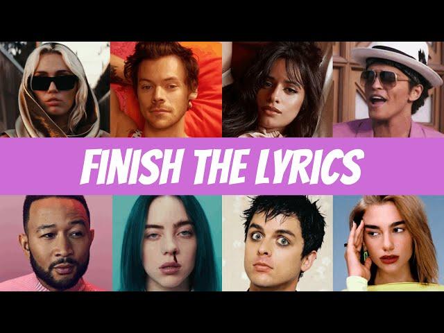 Finish the Lyrics | Most Popular Songs | Music Quiz Challenge