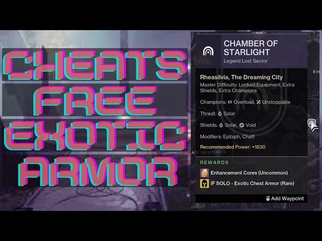 HOW TO CHEAT CHAMBER OF STARLIGHT - MASTER LOST SECTOR MADE EASY - DESTINY 2 LIGHTFALL