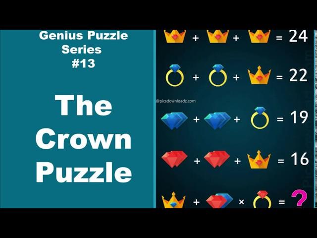 The Crown Puzzle: Genius Puzzle Series #13 - Viral Math Puzzle