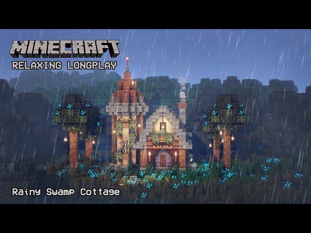 Minecraft Relaxing Longplay - Rainy Swamp - Cozy Cottage House (No Commentary) 1.19