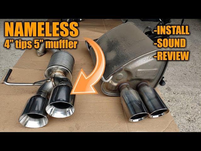 Nameless Axleback 4" Tips 5" Muffler- Install, Sound Comparison, Review in a 2017 WRX