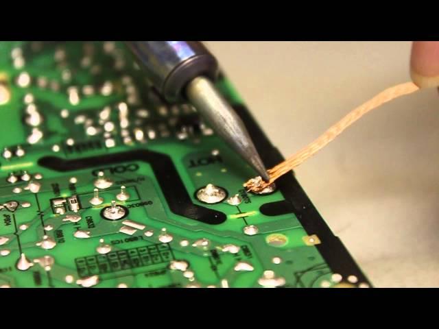 How to use a soldering iron and desoldering wick