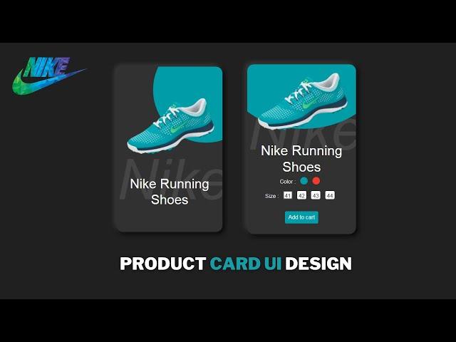 Nike Product Card UI Design Using Html CSS & Jquery | Vishweb Design Tutorial