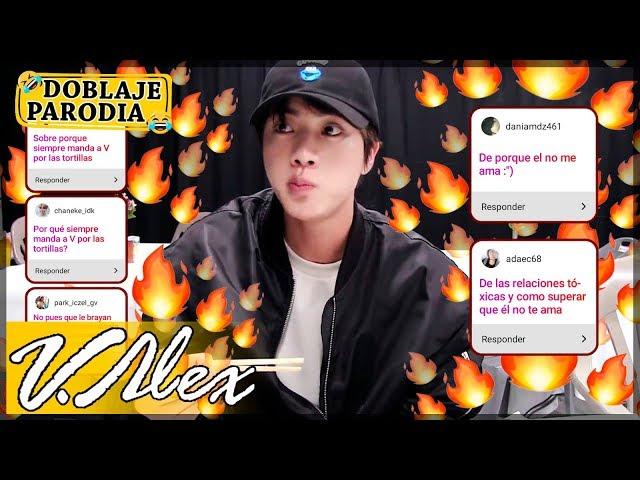 BTS - Jin Respondiendo sus preguntas mientras come #JinHit | V.Alex