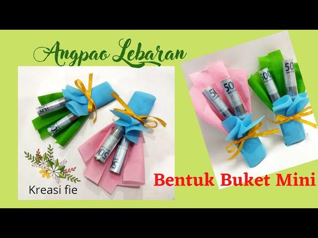 Kreasi Angpao Lebaran Bentuk Buket Mini. Edisi ekonomis dari kardus bekas