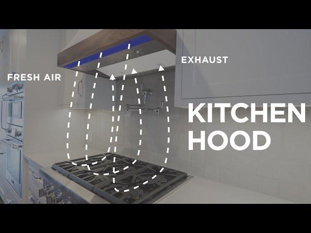 Kitchen exhaust and make up air all under one hood at NS Builders Lake Drive Custom