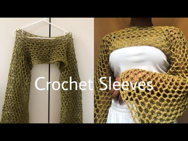 How to crochet fishnet shrug/sleeves/bolero.