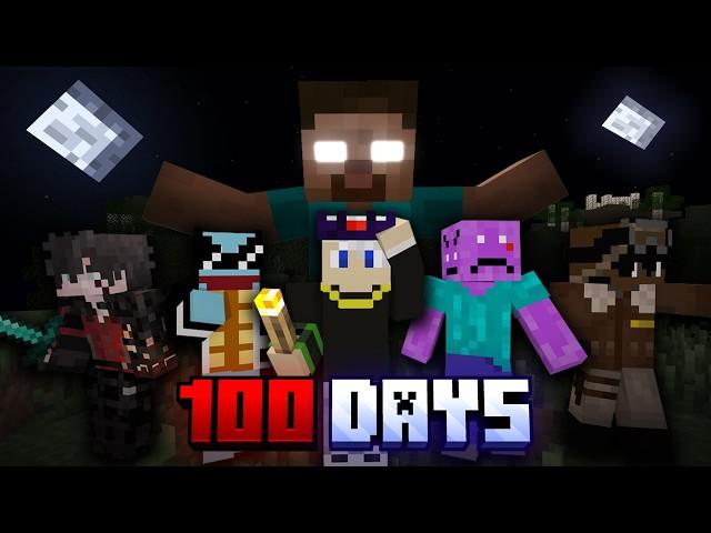 We Spent 100 Days in FEAR NIGHTFALL Minecraft [5 Friends]