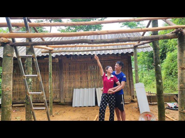 Phuong and Mr. Son worked together to move the rabbit cage - build a kitchen - expand the farm