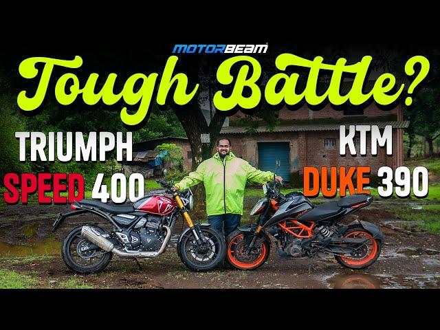 Triumph Speed 400 vs KTM Duke 390 - Best 400cc Motorcycle In India? | MotorBeam