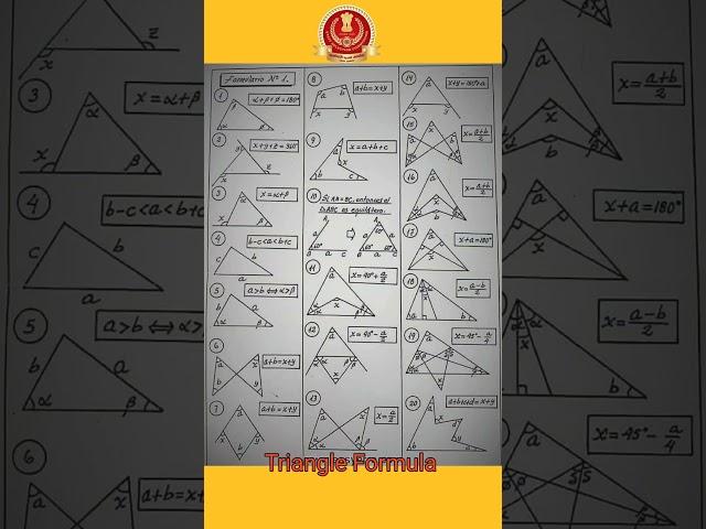 Maths Formula||Triangle  concept by sahil sir #maths #ssc #shorts#short #shortfeed#viral#trending