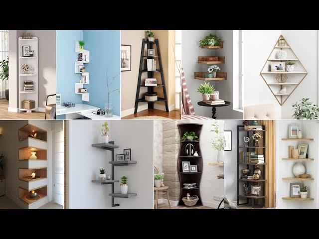 Wooden Wall Corner Shelf Design | Woodluxe #shelf #cornershelf #wooden #woodenart