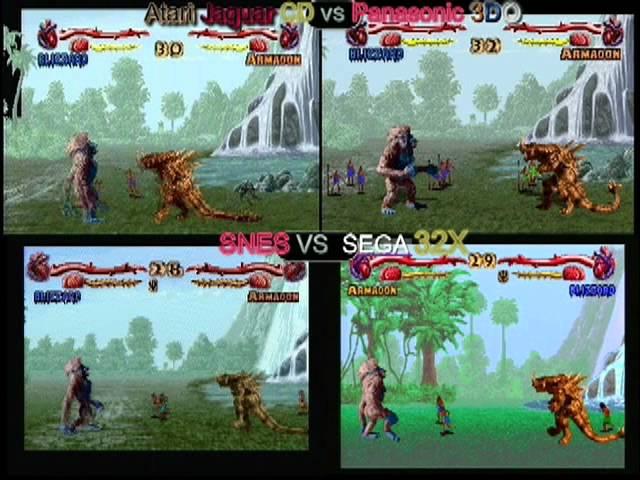 Cool's Comparisons: Primal Rage QUAD COMPARISON SNES vs Sega 32x & Jaguar CD vs Panasonic 3DO