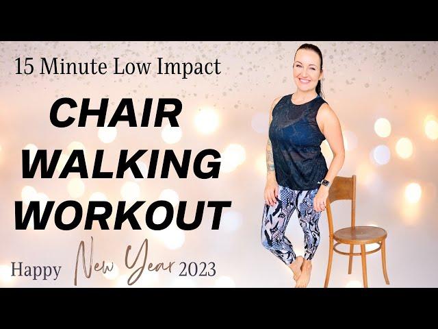 QUICK CARDIO CHAIR WALKING: 15 Minute At Home Chair Cardio Workout, & Seated Joint Health Exercises