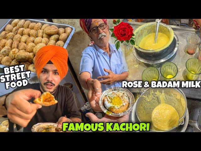 Best BADAM & ROSE MILK  Famous kachori in Jaipur | Veg Chaap, Rabdi Faluda , STREET FOOD