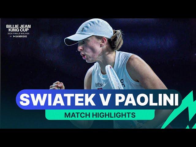 Iga Swiatek v Jasmine Paolini Highlights | Poland v Italy | 2024 Billie Jean King Cup Finals