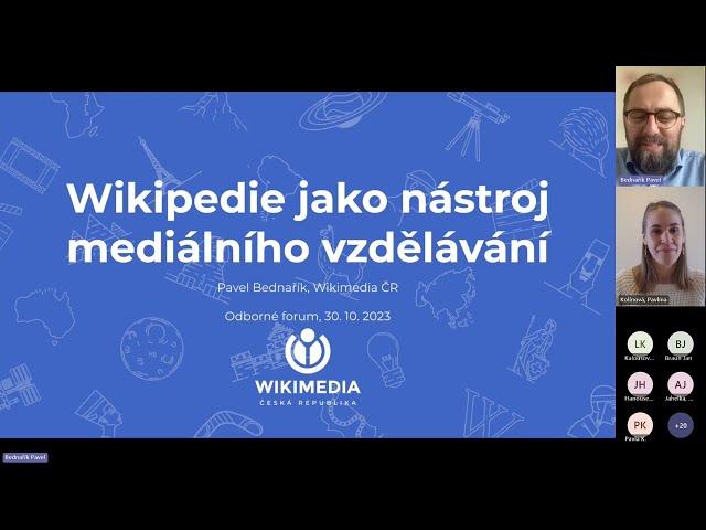 Pavel Bednařík: Wikipedie jako nástroj mediálního vzdělávání (30. 10. 2023)